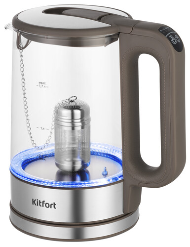 Купить Электрочайник Kitfort КТ-6664 серебристый  9074021. Характеристики, отзывы и цены в Донецке