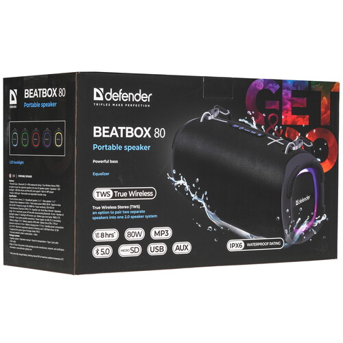 Купить Портативная колонка Defender Beatbox 80, черный  9232546. Характеристики, отзывы и цены в Донецке