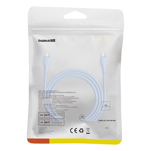 Купить Кабель круглый Baseus Lightning 8-pin - USB Type-C голубой 1 м  5627438. Характеристики, отзывы и цены в Донецке