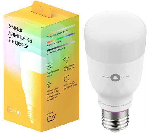 Купить Умная светодиодная лампа Яндекс YNDX-00018 RGB  5095977. Характеристики, отзывы и цены в Донецке