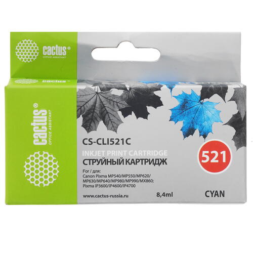 Купить Картридж Cactus CS-CLI521С голубой  6605428. Характеристики, отзывы и цены в Донецке