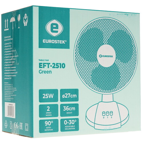 Купить Вентилятор Eurostek EFT-2510  зеленый  9983975. Характеристики, отзывы и цены в Донецке
