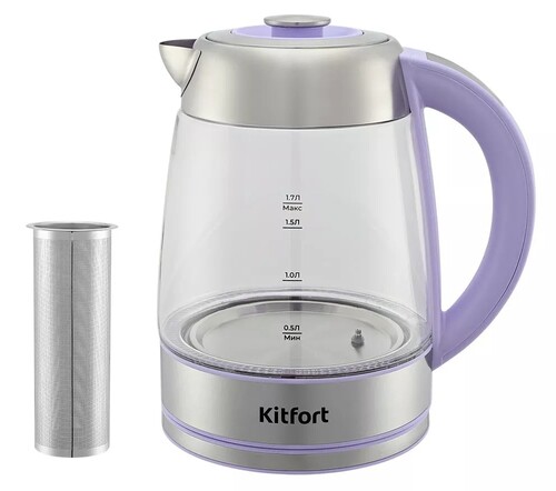 Купить Электрочайник Kitfort КТ-6624 фиолетовый  9047210. Характеристики, отзывы и цены в Донецке