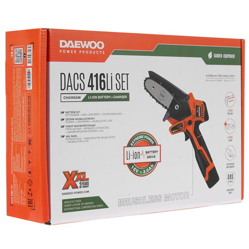 Купить Аккумуляторная цепная пила Daewoo DACS 416Li SET  шина - 10 см (4")  9947664. Характеристики, отзывы и цены в Донецке