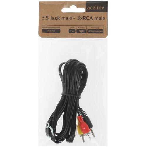 Купить Кабель   Aceline 3.5 mm jack - RCA x3 черный  1380503. Характеристики, отзывы и цены в Донецке