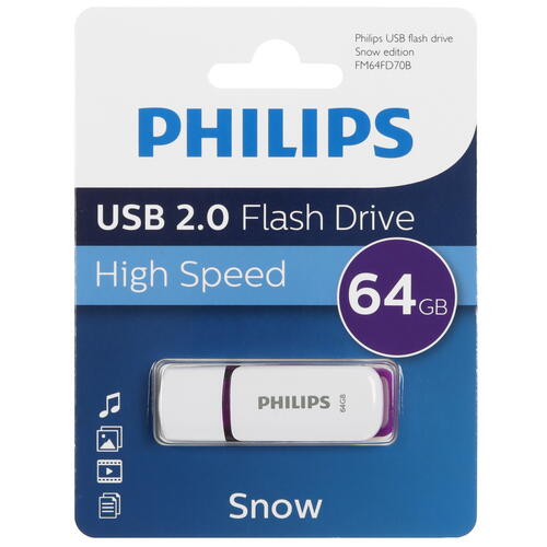 Купить Память USB Flash 64 ГБ Philips SNOW2.0 [FM64FD70B/97]  5462997. Характеристики, отзывы и цены в Донецке