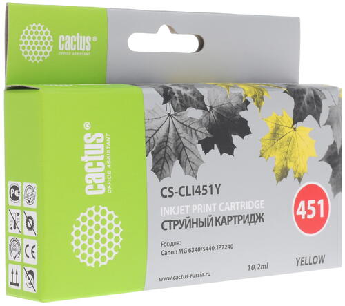 Купить Картридж Cactus CS-CLI451Y желтый  7932967. Характеристики, отзывы и цены в Донецке