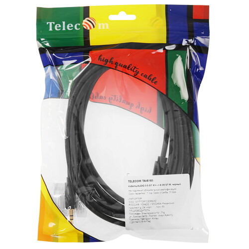 Купить Кабель   Telecom jack 3.5 мм - jack 6.3 мм черный  5602585. Характеристики, отзывы и цены в Донецке