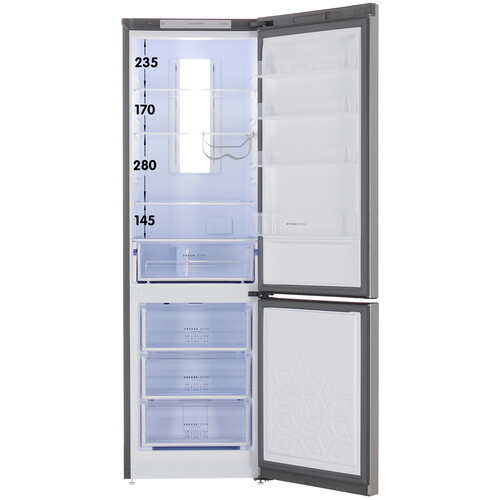 Купить Холодильник с морозильником   Бирюса I960NF серебристый  9071545. Характеристики, отзывы и цены в Донецке