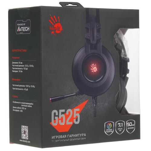 Купить Проводные наушники A4Tech Bloody G525 черный 2020  5027384. Характеристики, отзывы и цены в Донецке