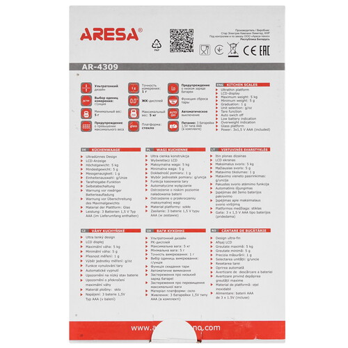 Купить Кухонные весы ARESA AR-4309 разноцветный  8192336. Характеристики, отзывы и цены в Донецке