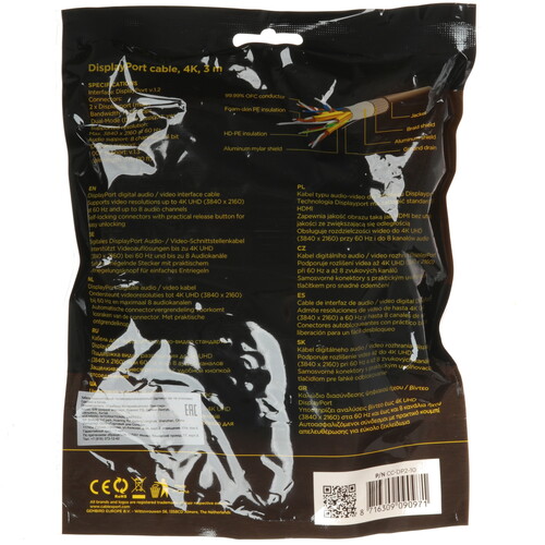 Купить Кабель  Cablexpert DisplayPort - DisplayPort, 3 м  5601919. Характеристики, отзывы и цены в Донецке