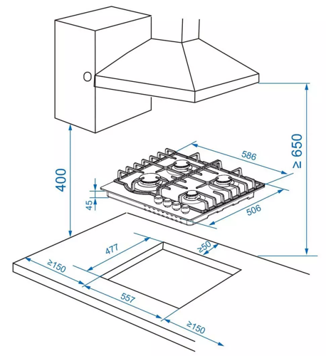 Купить Газовая варочная поверхность Haier HHX-M64RNX  9123797. Характеристики, отзывы и цены в Донецке