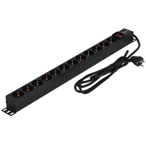 Купить Блок розеток ExeGate ServerPro PDU-V120 Al-12S-EU2.5-SW  9104401. Характеристики, отзывы и цены в Донецке