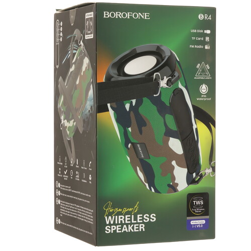 Купить Портативная колонка Borofone BR4 Horizon Sports, камуфляжный  9244535. Характеристики, отзывы и цены в Донецке