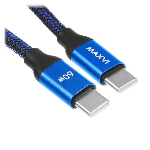 Купить Кабель круглый Maxvi USB Type-C - USB Type-C синий 1.2 м  5368399. Характеристики, отзывы и цены в Донецке
