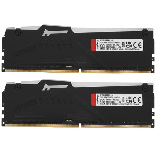 Купить Оперативная память Kingston FURY Beast Black RGB [KF556C40BBAK2-64] 64 ГБ  5049437. Характеристики, отзывы и цены в Донецке