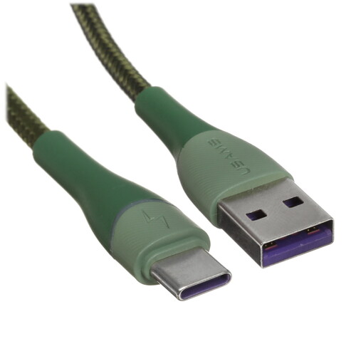 Купить Кабель круглый USAMS USB Type-C - USB 2.0 Type-A зеленый 1 м  5480404. Характеристики, отзывы и цены в Донецке