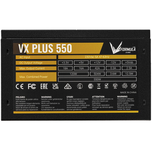 Купить Блок питания Formula VX PLUS 550 [VX PLUS 550W] черный  5614600. Характеристики, отзывы и цены в Донецке