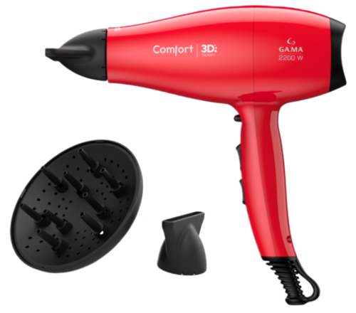 Купить Фен GA.MA COMFORT 3D красный/черный  9174453. Характеристики, отзывы и цены в Донецке
