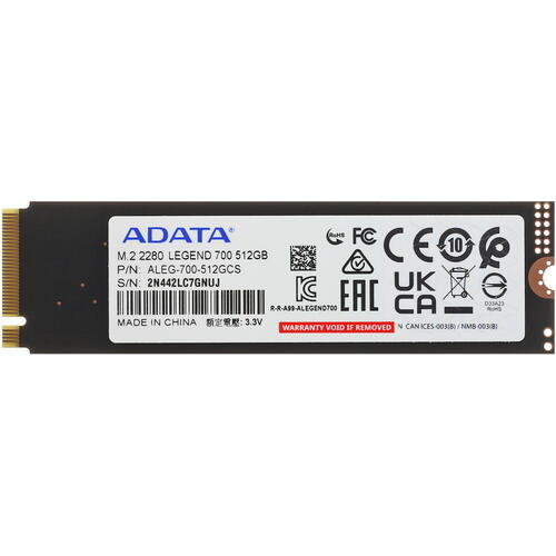 Купить 512 ГБ M.2 NVMe накопитель ADATA LEGEND 700 [ALEG-700-512GCS]  5438652. Характеристики, отзывы и цены в Донецке