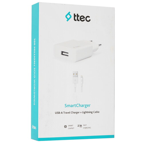 Купить Сетевое зарядное устройство TTEC SmartCharger белый  9202673. Характеристики, отзывы и цены в Донецке