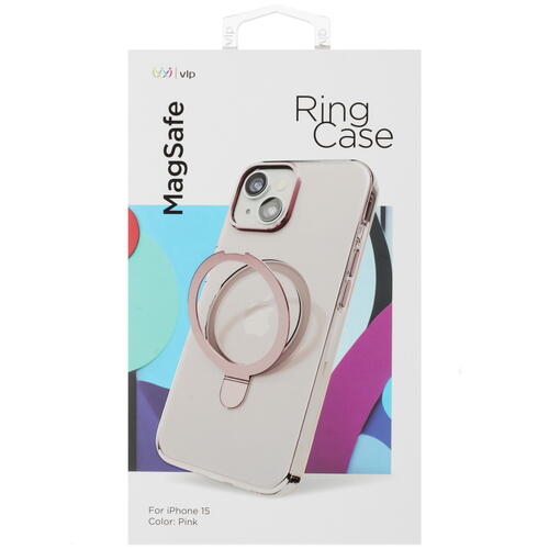 Купить Накладка  VLP Ring Case для Apple iPhone 15 розовый/прозрачный  5426117. Характеристики, отзывы и цены в Донецке
