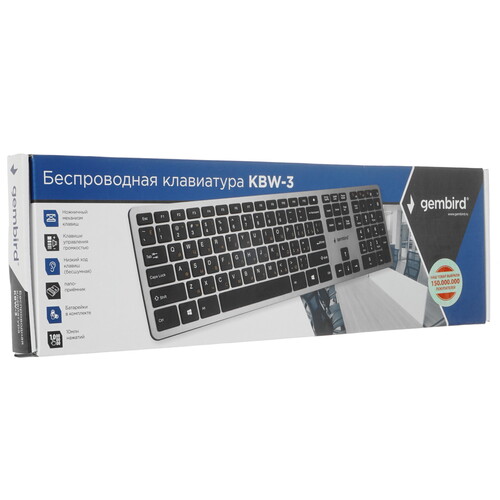 Купить Клавиатура  беспроводная Gembird KBW-3  5020176. Характеристики, отзывы и цены в Донецке