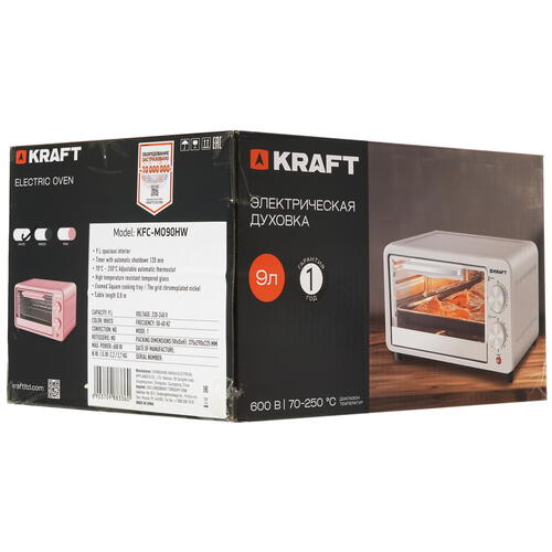 Купить Мини-печь Kraft KFC-MO 90 HW белый  9080982. Характеристики, отзывы и цены в Донецке