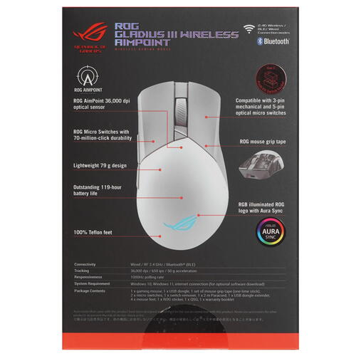 Купить Мышь беспроводная/проводная ASUS ROG Gladius III AimPoint  5402589. Характеристики, отзывы и цены в Донецке