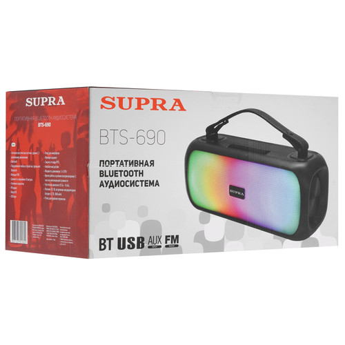 Купить Портативная колонка SUPRA BTS-690, черный  9972378. Характеристики, отзывы и цены в Донецке