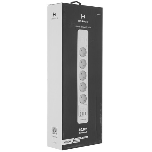 Купить Сетевой фильтр Harper UCH-510 белый  5362784. Характеристики, отзывы и цены в Донецке