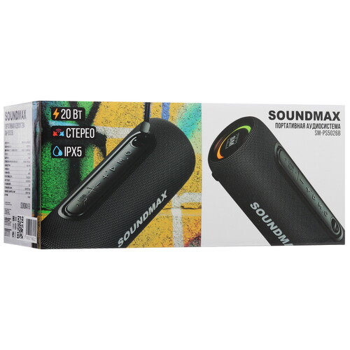 Купить Портативная колонка Soundmax SM-PS5026B, черный  5466953. Характеристики, отзывы и цены в Донецке