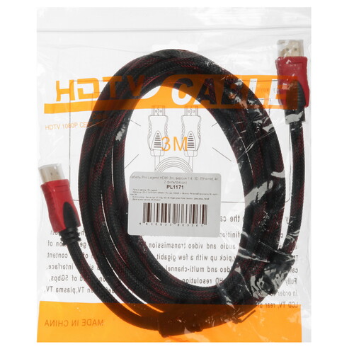 Купить Кабель  Pro Legend HDMI - HDMI, 3 м  9190840. Характеристики, отзывы и цены в Донецке