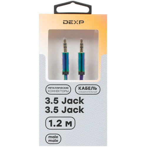 Купить Кабель   DEXP jack 3.5 мм - jack 3.5 мм фиолетовый  1676553. Характеристики, отзывы и цены в Донецке