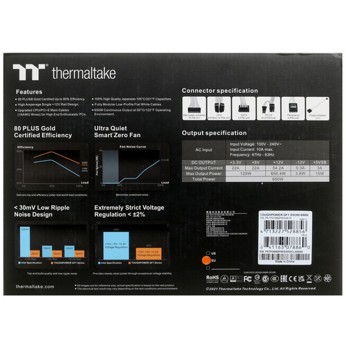 Купить Блок питания Thermaltake Toughpower GF1 Snow 650W  4852083. Характеристики, отзывы и цены в Донецке