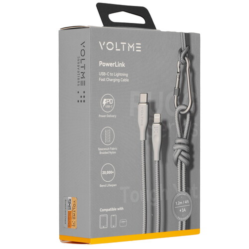 Купить Кабель круглый VOLTME Lightning 8-pin - USB Type-C серый 1.2 м  9210873. Характеристики, отзывы и цены в Донецке