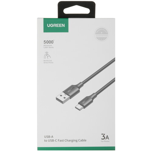 Купить Кабель круглый Ugreen USB Type-C - USB 2.0 Type-A черный 3 м  9983690. Характеристики, отзывы и цены в Донецке