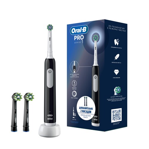 Купить Электрическая зубная щетка Braun Oral-B Pro Series 1/D305.513.3 черный  9159581. Характеристики, отзывы и цены в Донецке