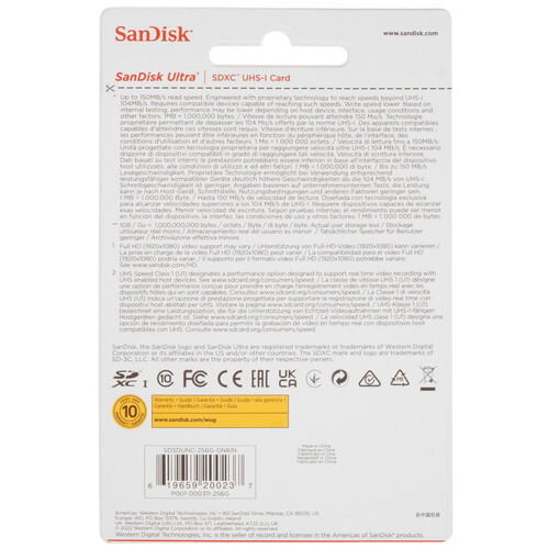 Купить Карта памяти SanDisk Ultra SDXC 256 ГБ [SDSDUNC-256G-GN6IN]  9102938. Характеристики, отзывы и цены в Донецке