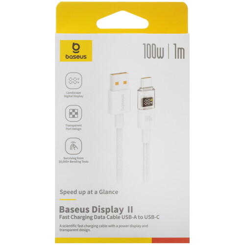 Купить Кабель круглый Baseus USB Type-C - USB 2.0 Type-A белый 1 м  5627657. Характеристики, отзывы и цены в Донецке