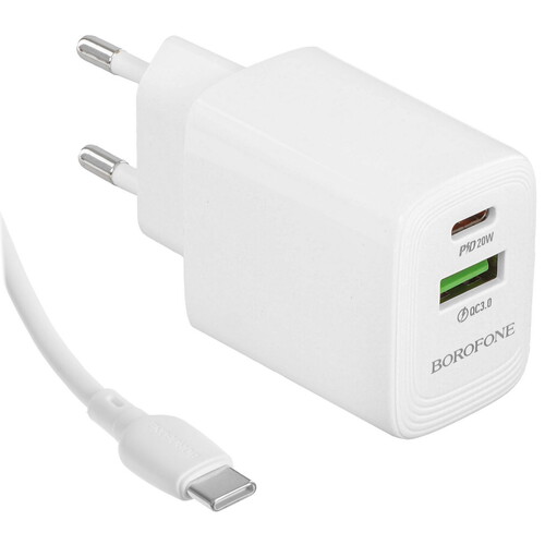 Купить Сетевое зарядное устройство Borofone BN27 Fuente белый  5639675. Характеристики, отзывы и цены в Донецке
