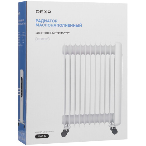 Купить Масляный обогреватель DEXP OH-2511EW белый  9111250. Характеристики, отзывы и цены в Донецке