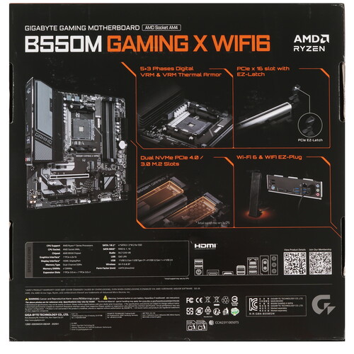 Купить Материнская плата GIGABYTE B550M GAMING X WIFI6  5622575. Характеристики, отзывы и цены в Донецке