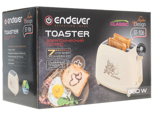 Купить Тостер Endever Skyline ST-106 бежевый  1194210. Характеристики, отзывы и цены в Донецке