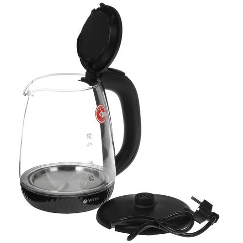 Купить Электрочайник Vitek VT-7074 черный  5341512. Характеристики, отзывы и цены в Донецке