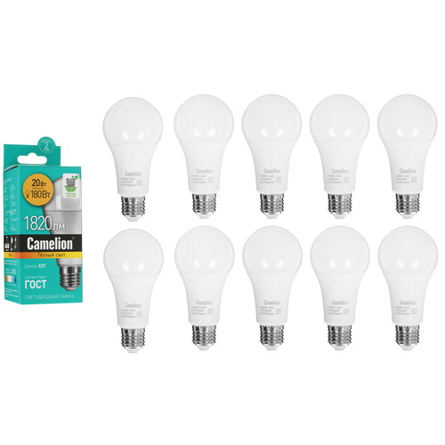 Купить Лампа светодиодная Camelion LED E27/A65/20w/830  5644328. Характеристики, отзывы и цены в Донецке