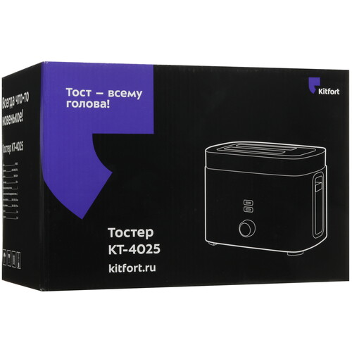 Купить Тостер Kitfort KT-4025 белый  9965954. Характеристики, отзывы и цены в Донецке