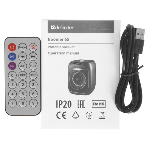 Купить Портативная аудиосистема Defender Boomer 65, черный  9232548. Характеристики, отзывы и цены в Донецке