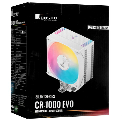 Купить Кулер для процессора JONSBO CR-1000 EVO Color White  5615802. Характеристики, отзывы и цены в Донецке